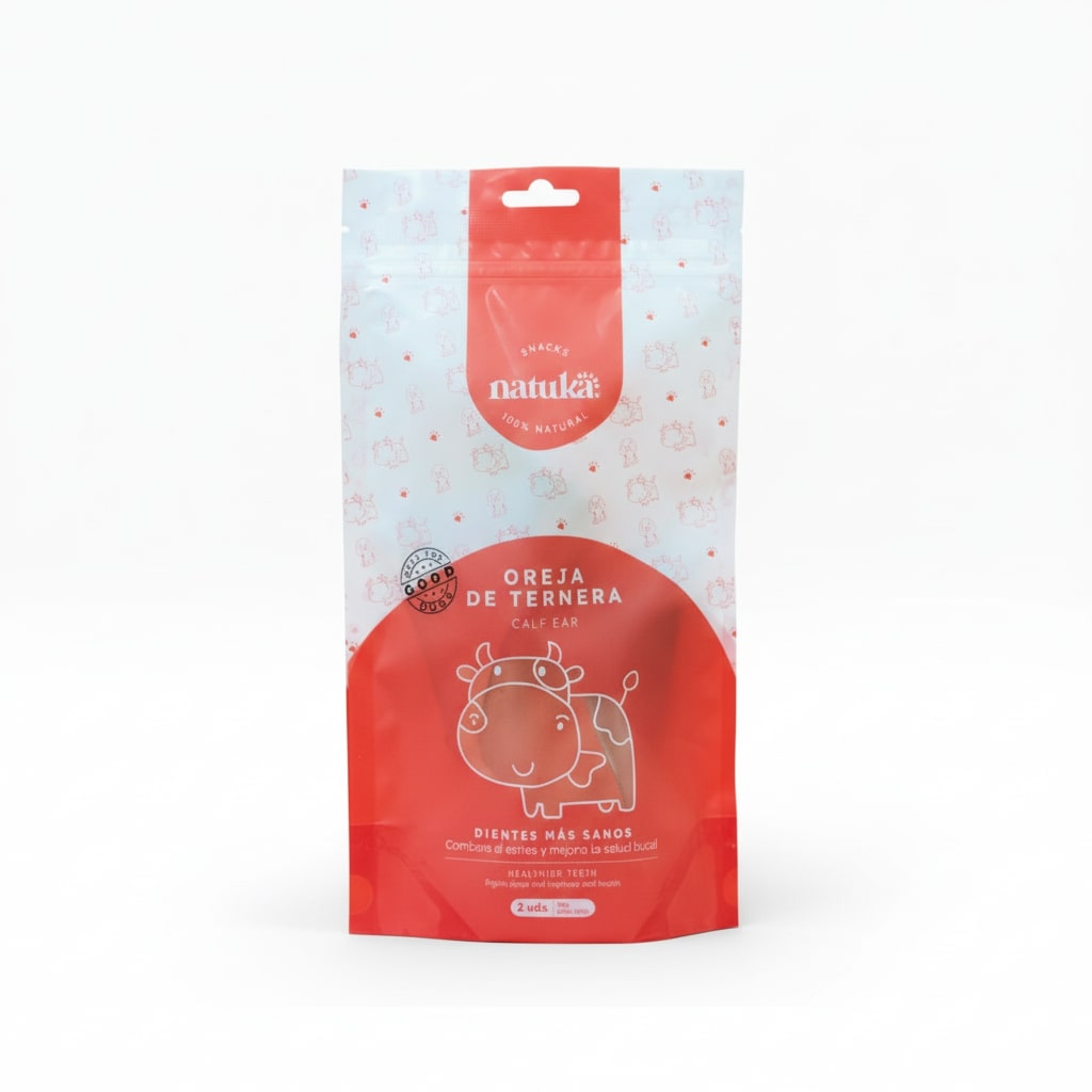 2 uds. x 50 g Natuka Orelha de bezerro para cães