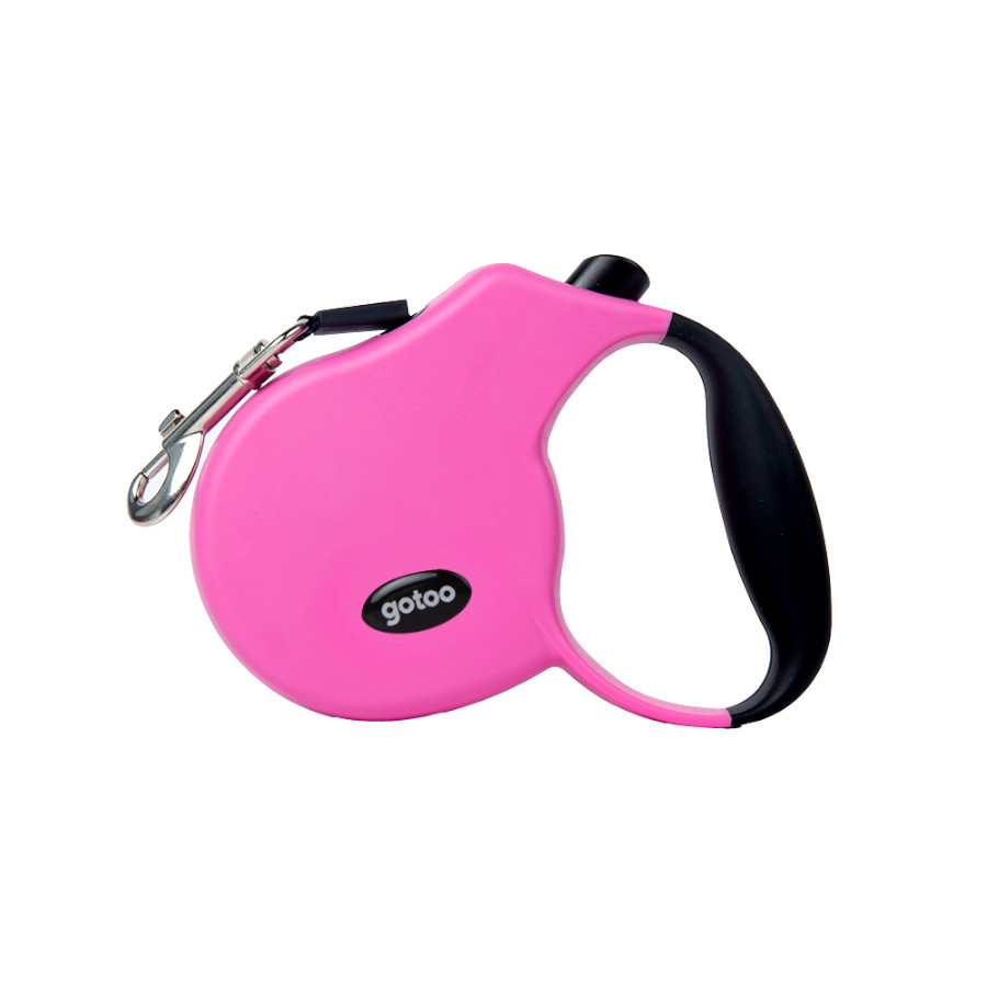Gotoo Trela extensível rosa para cães