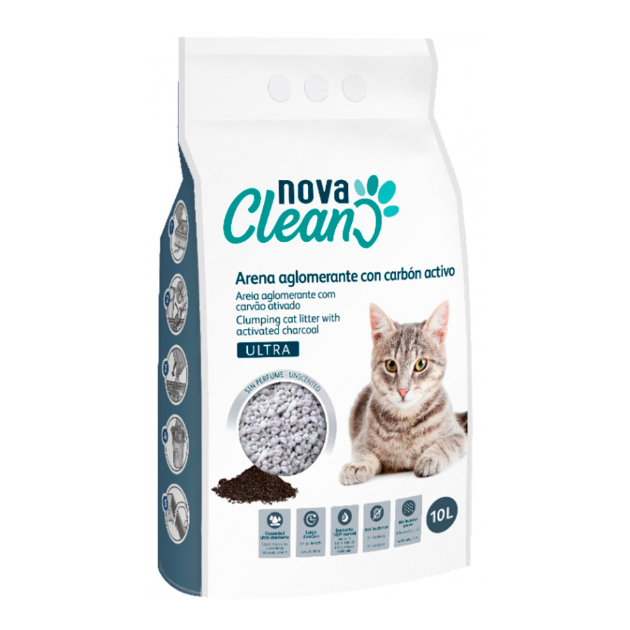 Nova Clean Ultra Areia Aglomerante com Carvão Ativado para gatos