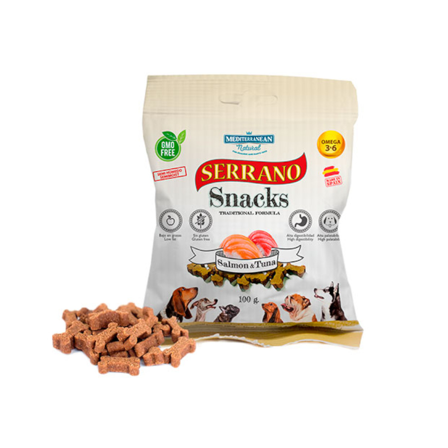 Mediterranean Natural Serrano Biscoitos Salmão e Atum para cães