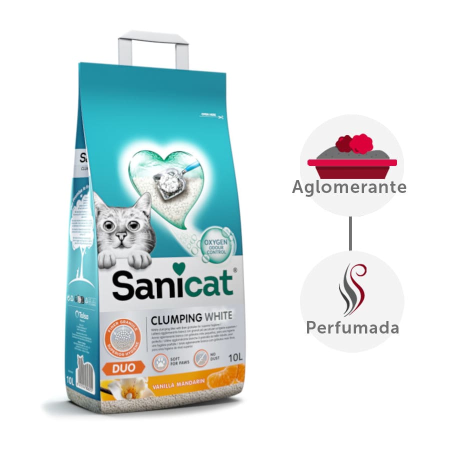 20 L Sanicat Clumping White Duo Areia Aglomerante para gatos