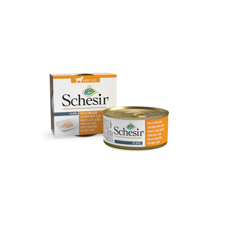 1.8 kg Schesir Adult Frango com Aloé lata para cães