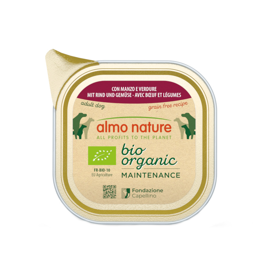 0.1 KG 100 g Almo Nature Bio Organic Maintenance Ração para cães sem grãos, carne e vegetais
