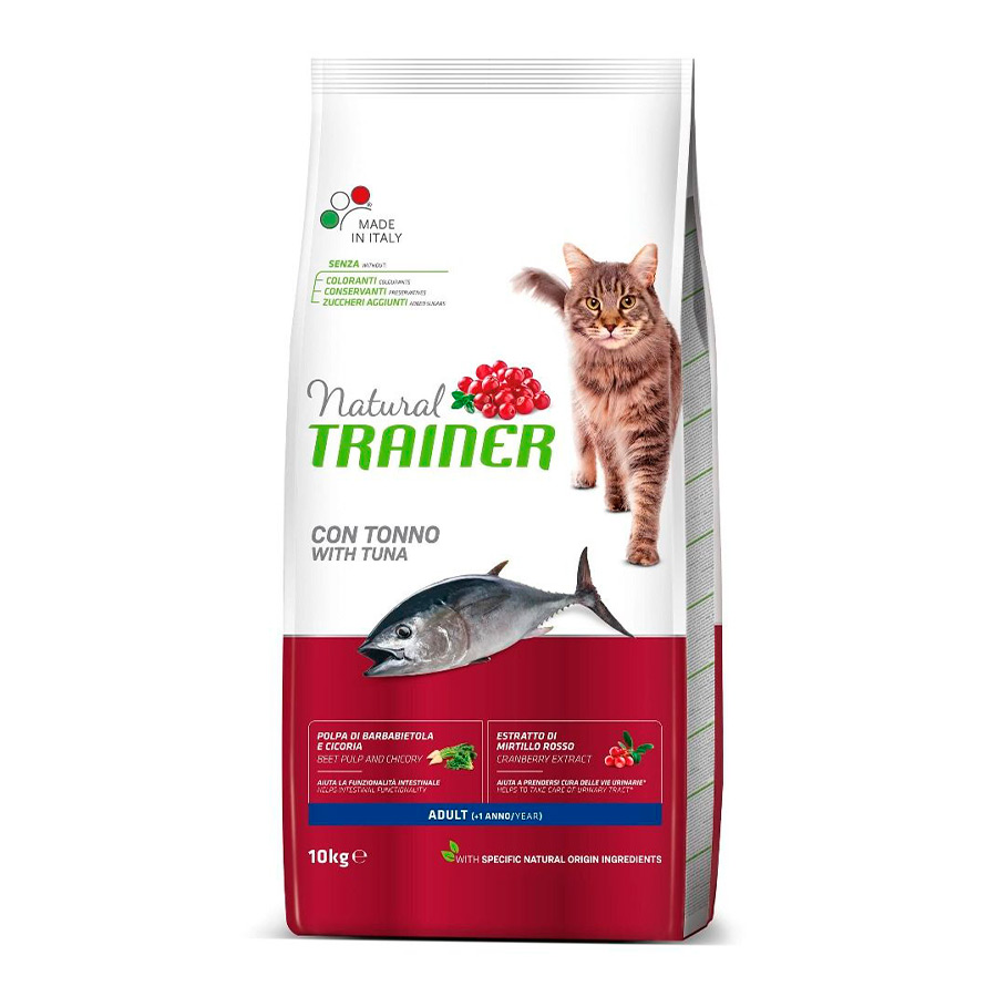 10 kg Natural Trainer Adult Atum ração para gatos