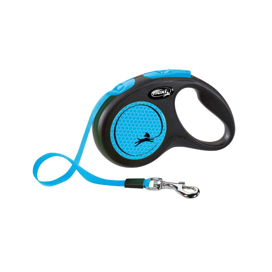 Flexi New Neon Trela extensível azul para cães