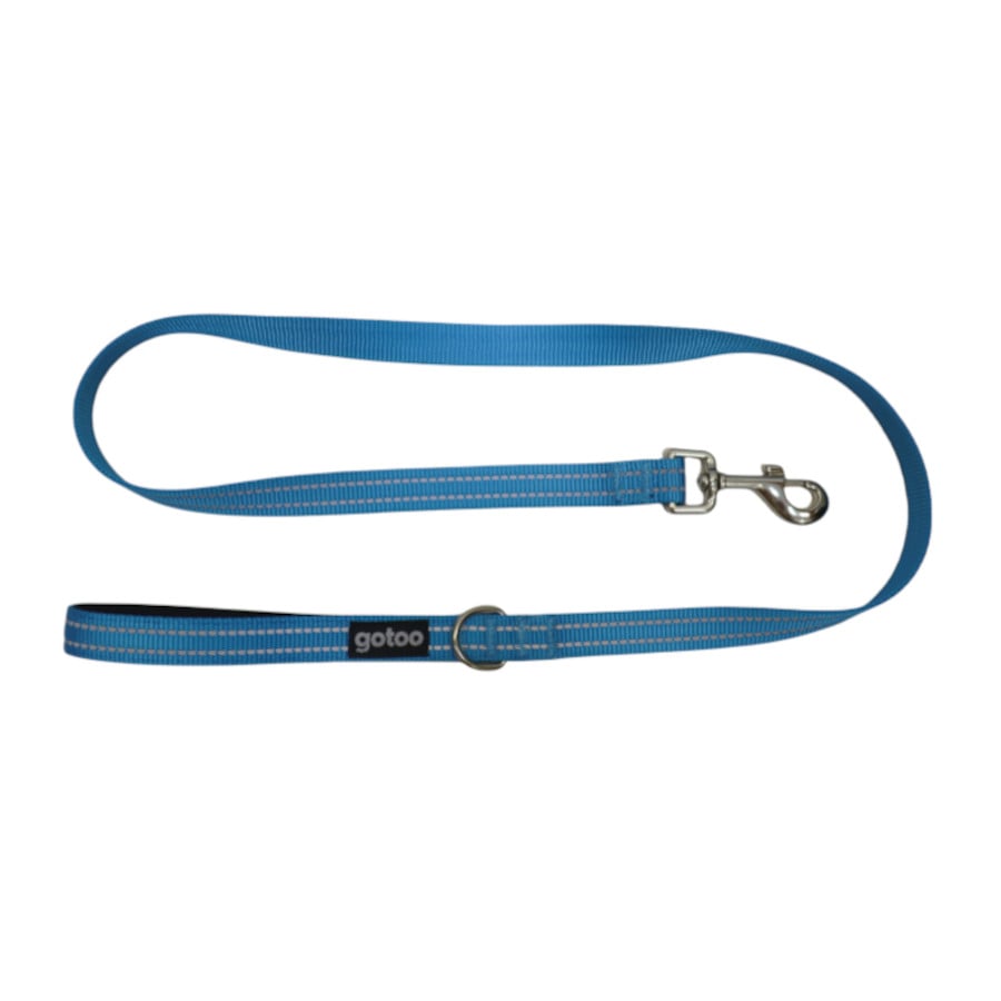 Gotoo Trela de nylon refletora azul para cães