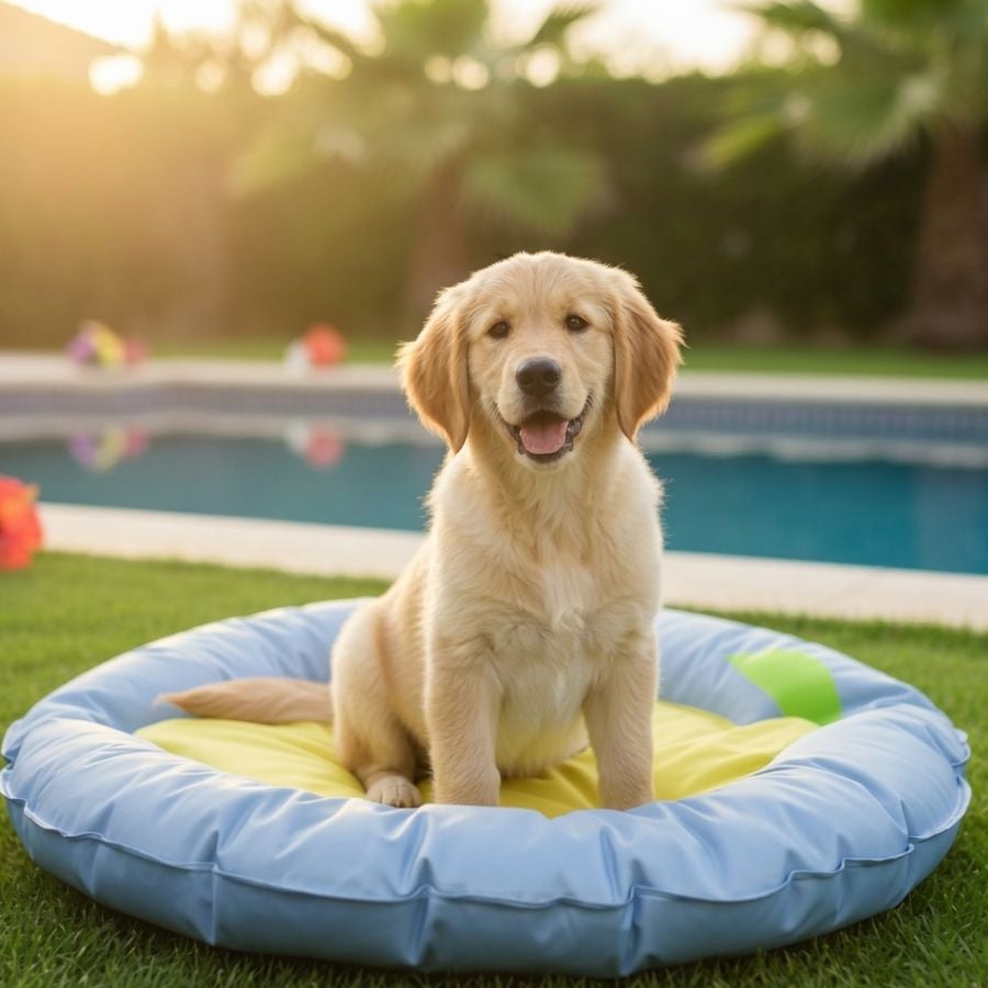 Summer Vibes Round Cool Mat Lemon Cama Refrescante para cães