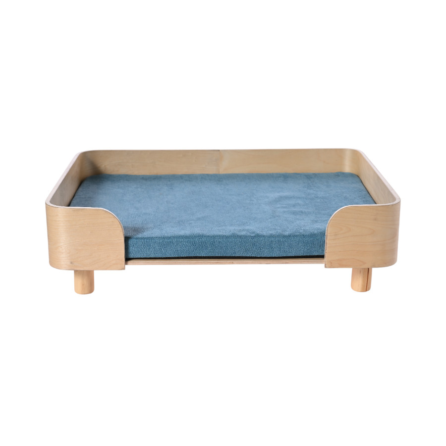 Leeby Sofá com almofada zul removível para cães