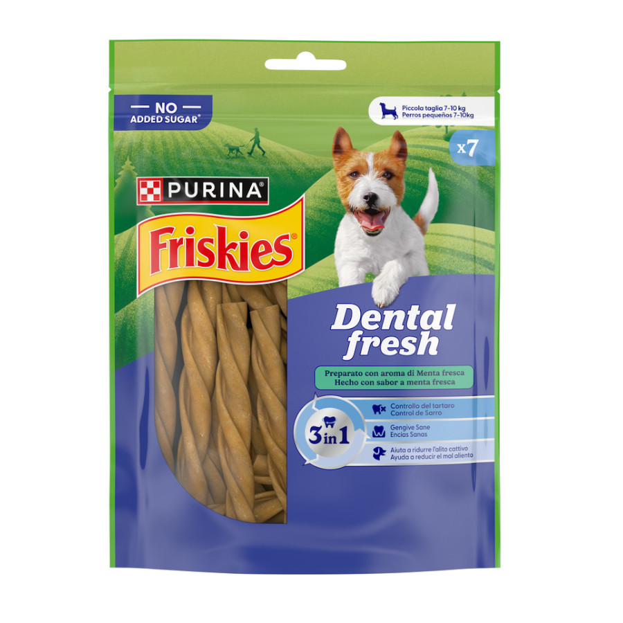 7 sticks Purina Snacks dentais Friskies Small Dental Fresh para cães