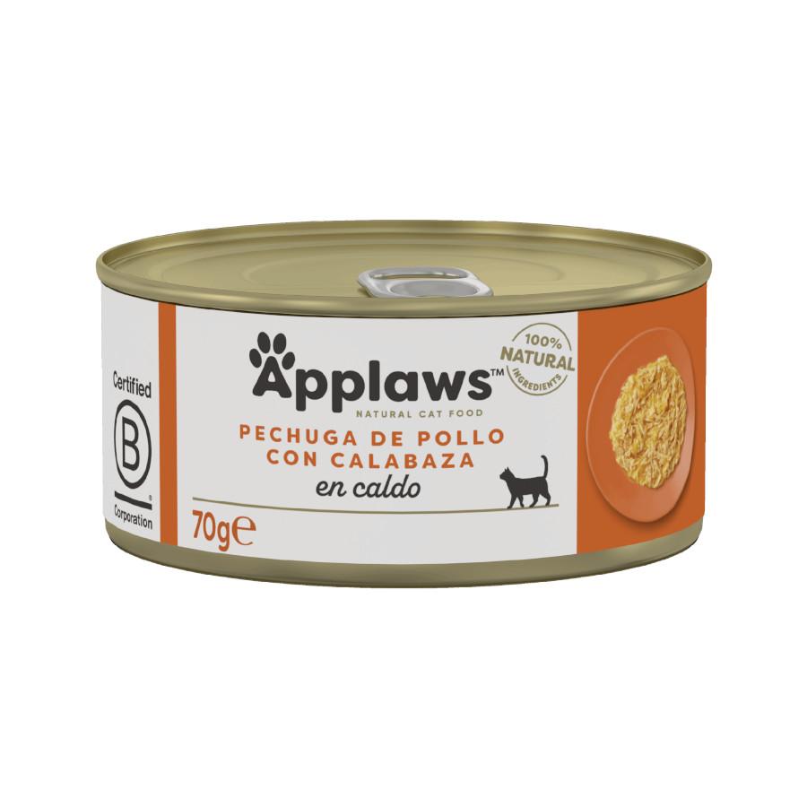 12 latas x 70 g Applaws frango e abóbora lata para gatos Pack poupança!