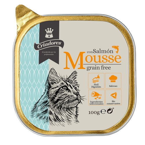 Criadores Grain Free Mousse de Salmão terrina para gatos , , large image number null