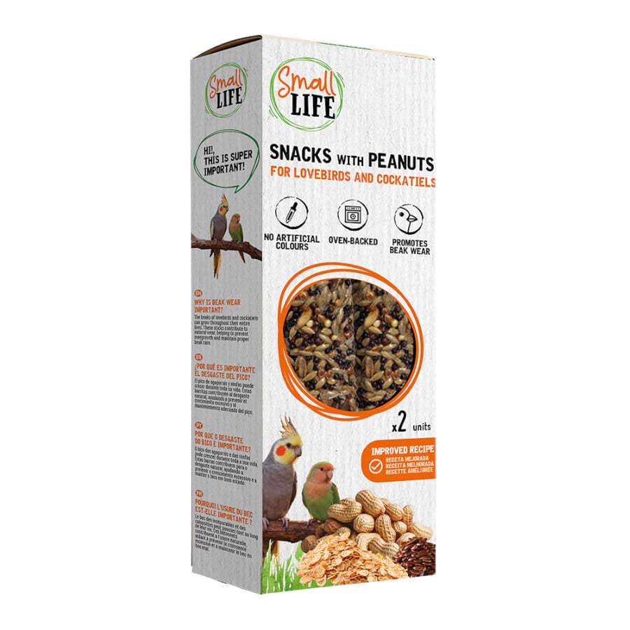 2 barritas Small Life Barritas Snack com Amendoins para agapornis e caturras