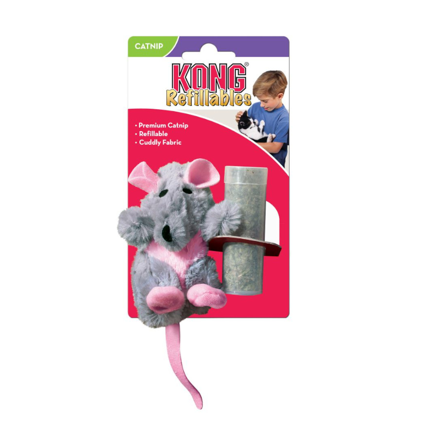 Kong Dr Noys Rato Recarregável com Penas para gatos