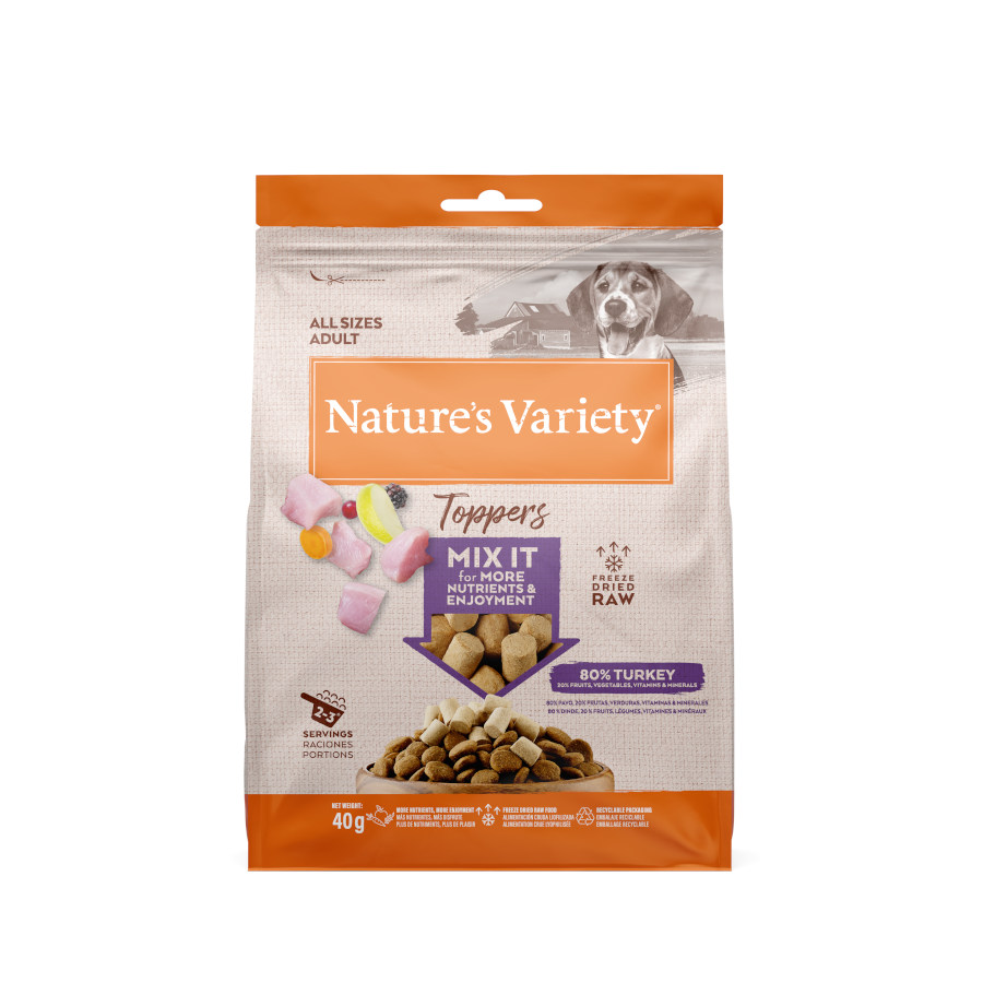 0.04 KG 40 g Nature's Variety Toppers Adult Pavo para cães