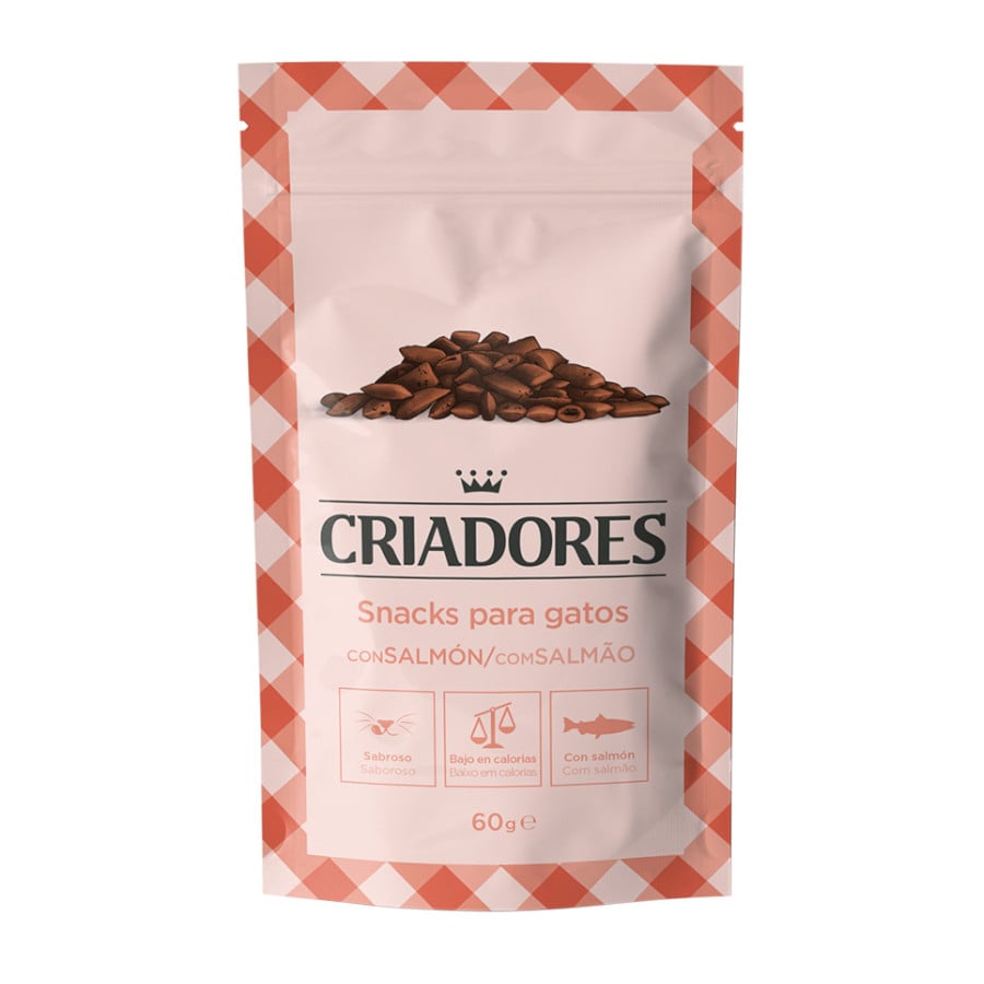 6 pacotes x 60 g Criadores Biscoitos Salmão para gatos Pack poupança!