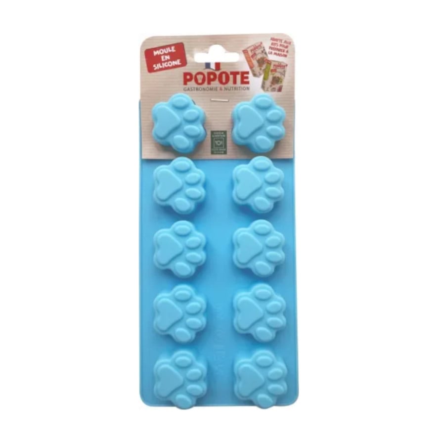 POPOTE Comedouro Patitas em Silicone Azul para Cães e Gatos
