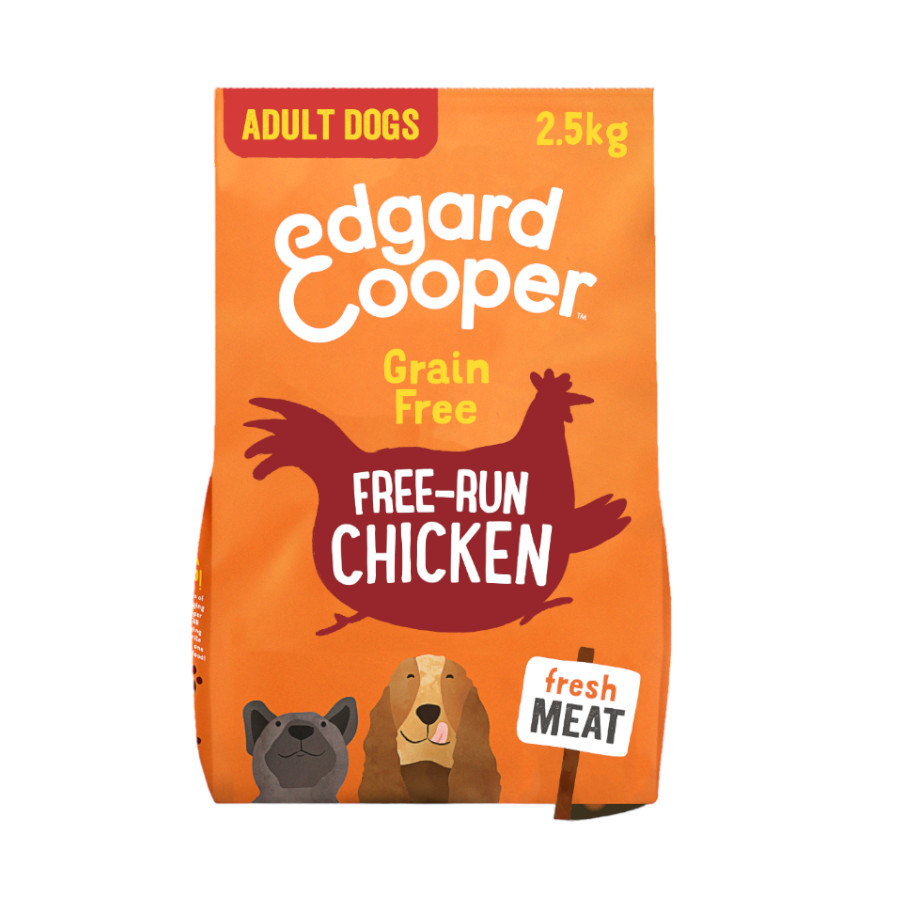 2.5 kg Edgard & Cooper Adult Frango ração para cães