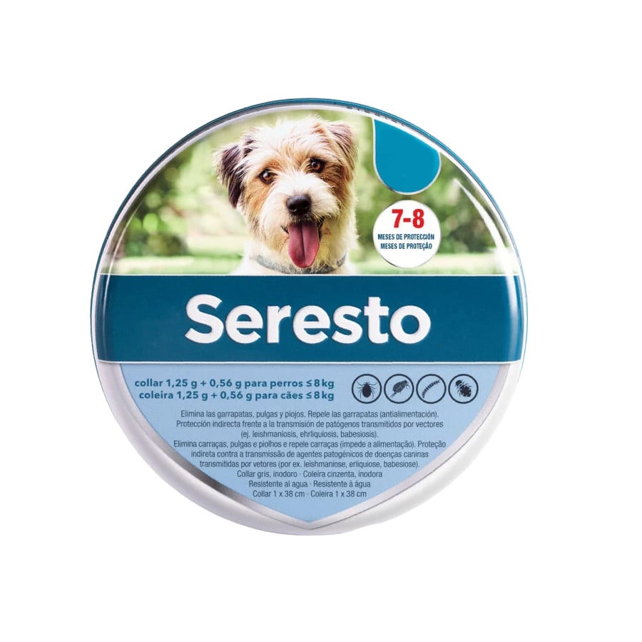 1 coleira <8 kg Seresto Coleira Antiparasitária para cães