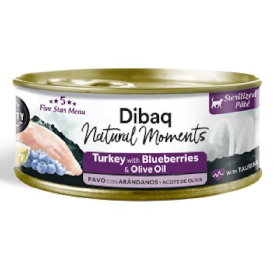0.07 KG 70 g Dibaq Natural Moments Lata Pavo con Arandanos para gato