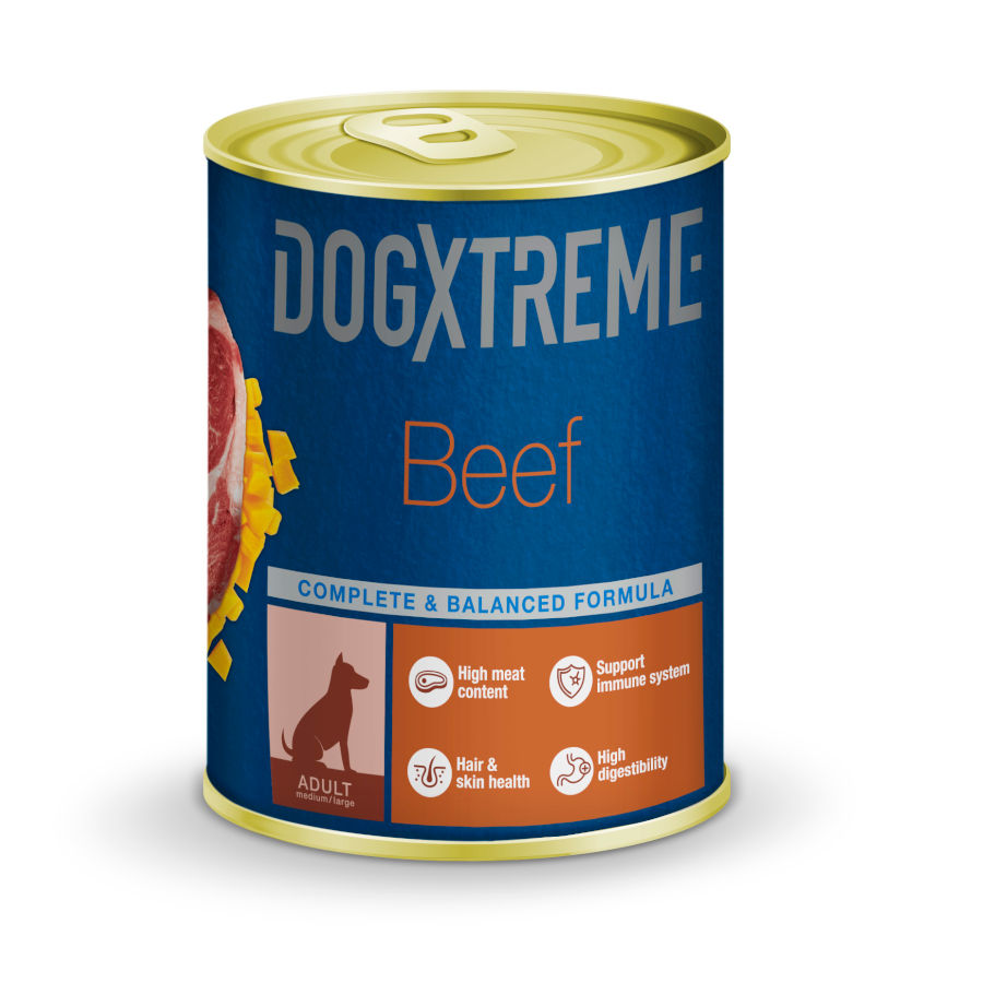 24 latas x 400 g Dogxtreme Adult vitela com abóbora lata para cães Pack poupança!
