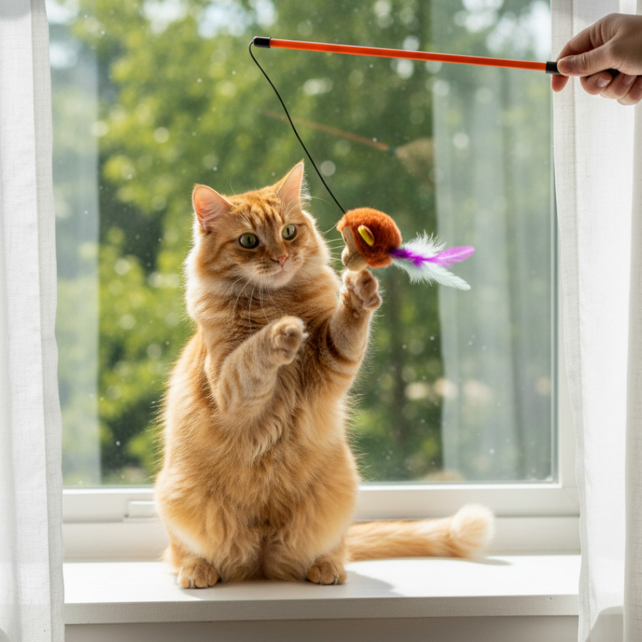 Tootoy! Interactive & Stimulate Vara macaco para gatos