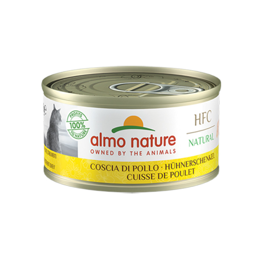 12 latas x 70gr Almo Nature HFC Coxa de Frango lata para gatos Pack poupança!