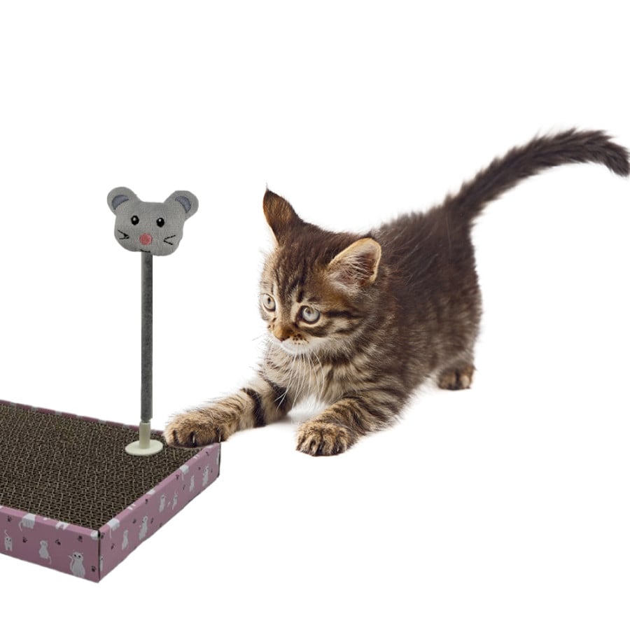 Leeby Babette brinquedo com arranhador em forma de ratinho para gatos