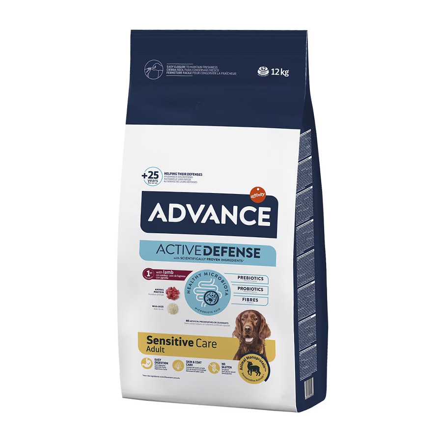 3 KG Advance Active Defense Sensitive Borrego e Arroz ração para cães