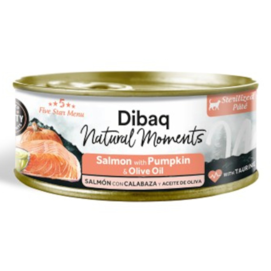 0.07 KG 70 g Dibaq Natural Moments Lata Salmón con Calabaza para gato