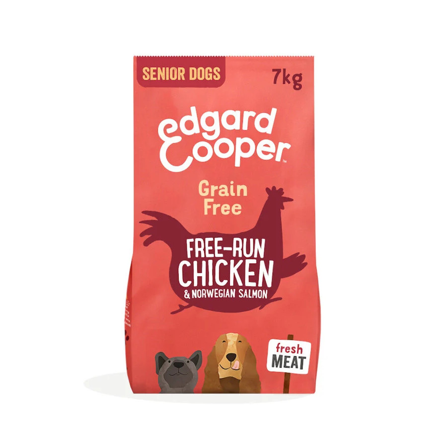 7 KG 7 kg Edgard & Cooper Senior Salmão da Noruega e Frango ração para cães