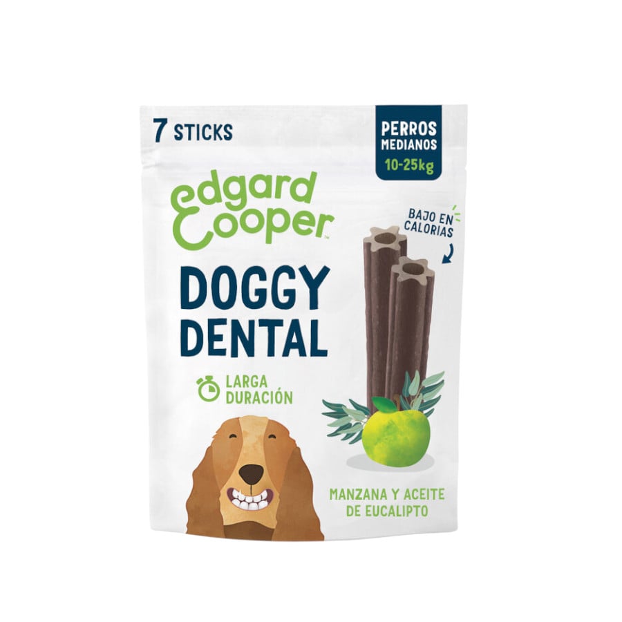 7 sticks Edgard y Cooper snacks dentários Adult Medium maçã e eucalipto para cães