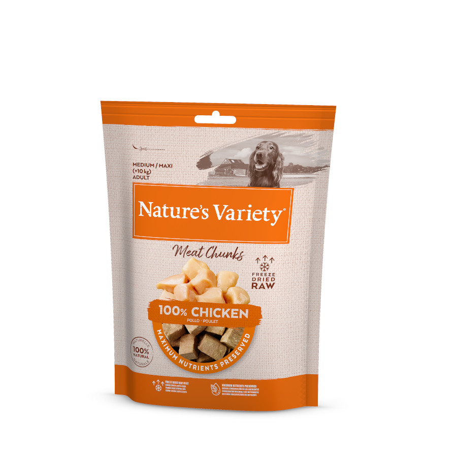 0.1 kg Nature's Variety Meat Chunks Frango Liofilizado para cães