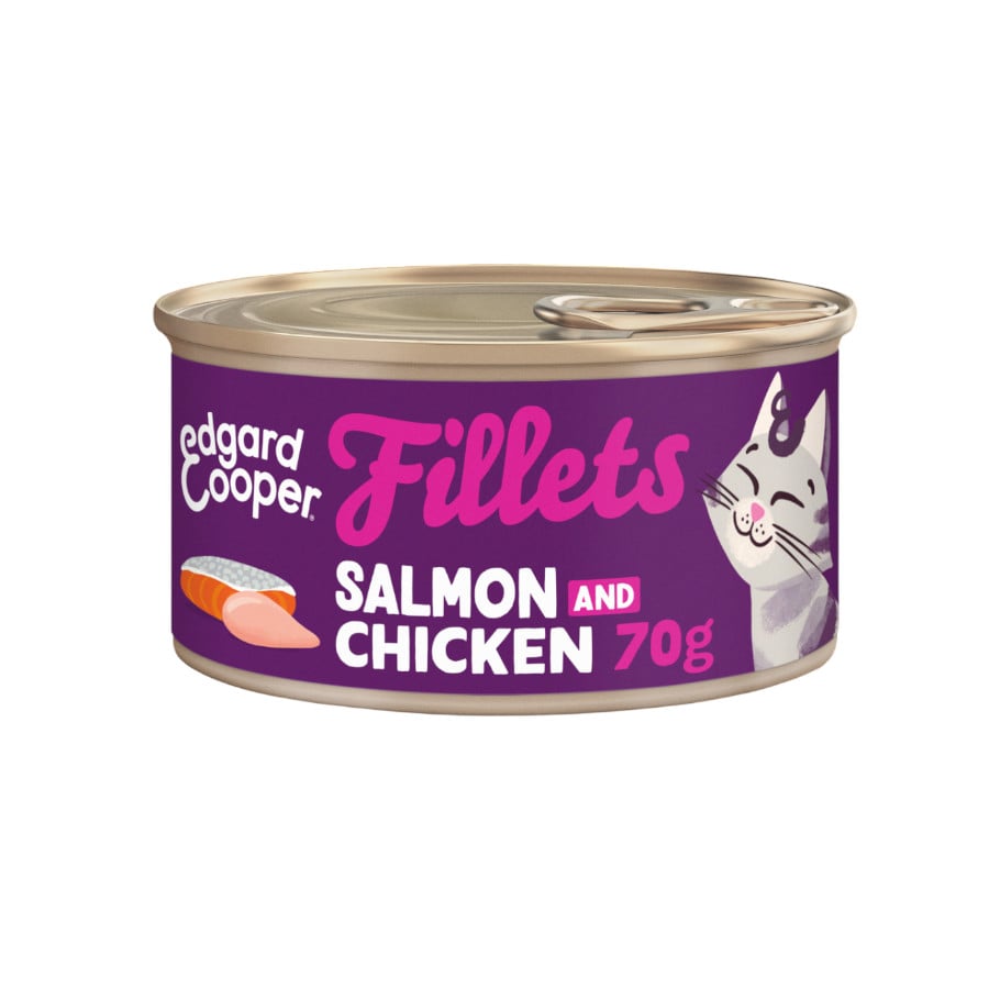 0.07 KG 70 g Edgard & Cooper Filetes de Salmón y Pollo Lata para gatos