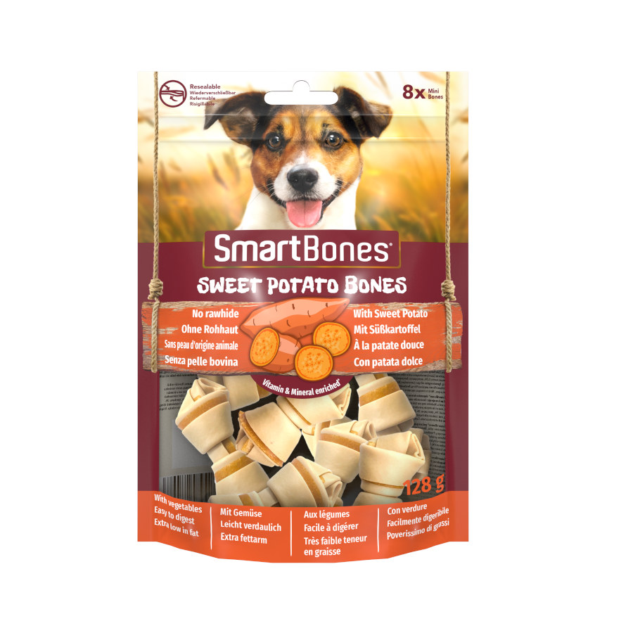 0.128 KG SmartBones Ossos de Batata Doce Mini para cães