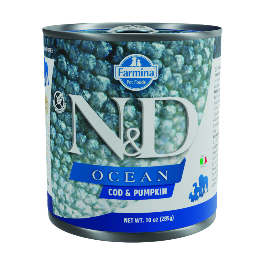 0.285 KG Farmina N&D Ocean Bacalhau e Abóbora lata para cães