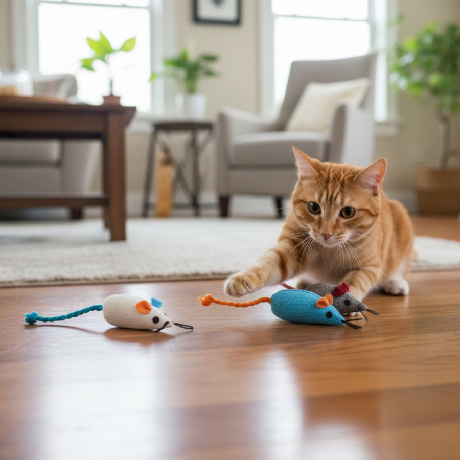 ootoy! Comfort & Relax Brinquedo ratos brulap de corda para gatos