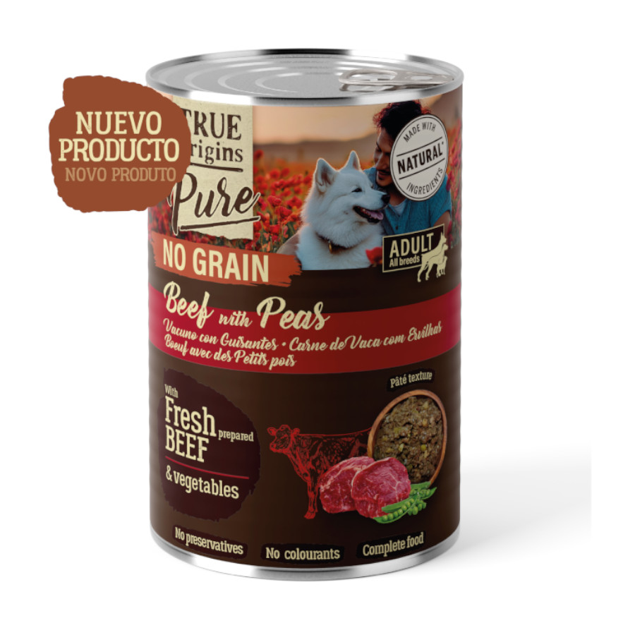 24 latas x 400 g True Origins Pure Adulto Novilho lata para Cães Pack poupança!