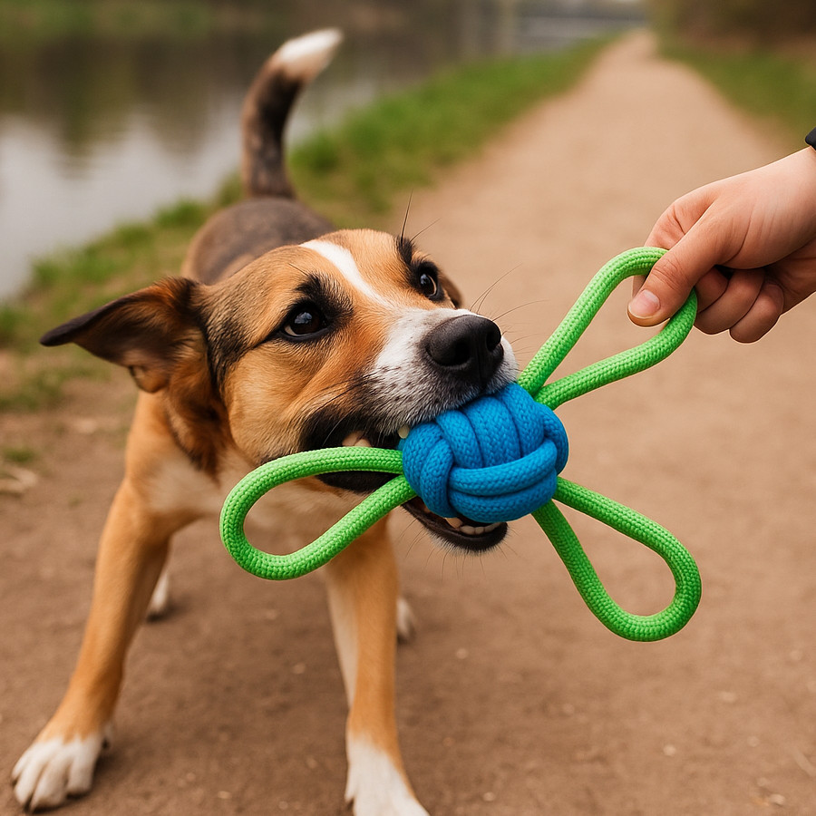Tootoy! Pull Mordedor estrela de nós de corda para cães