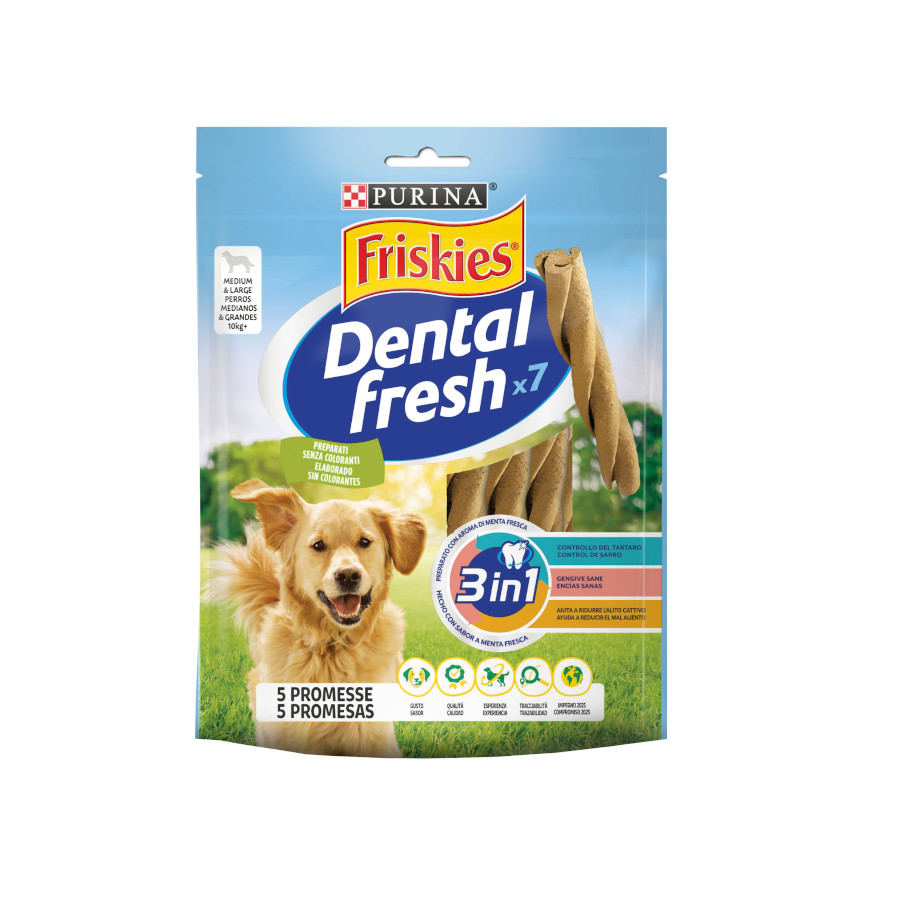 42 sticks Purina Snacks dentários Friskies Medium y Large para cães Pack poupança!