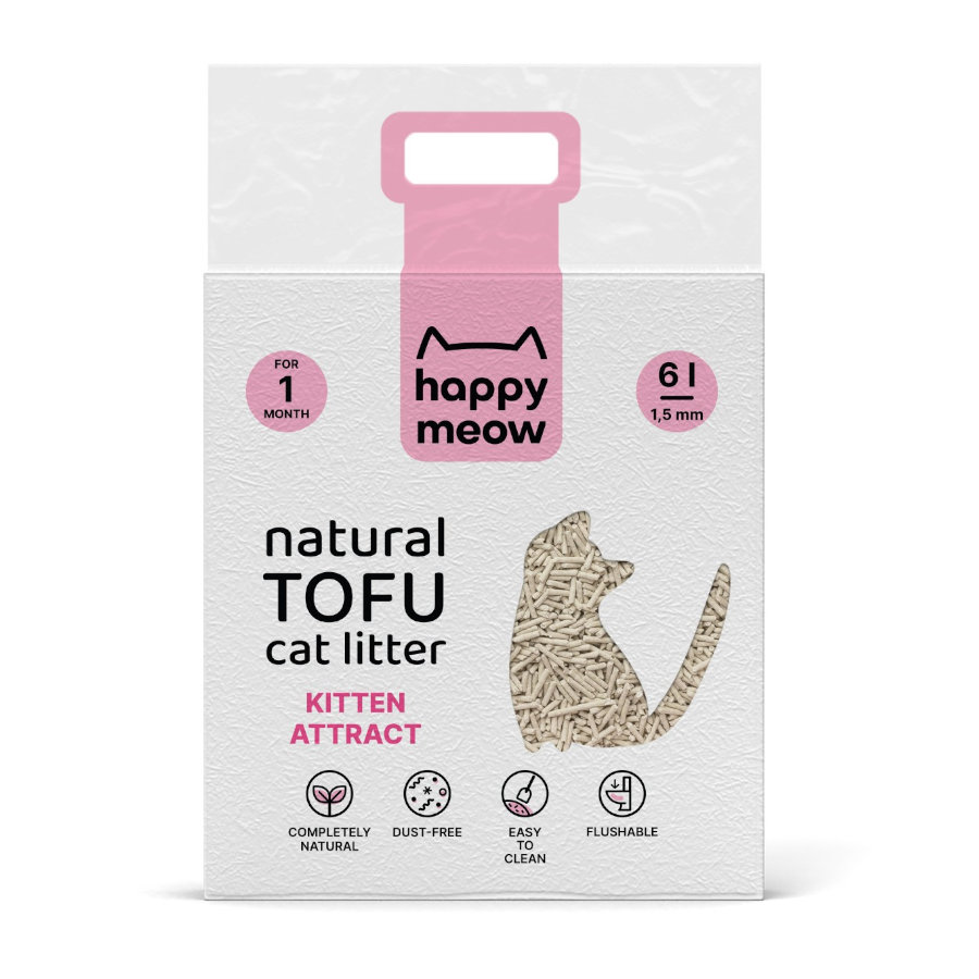 2.5 KG Happy Meow Kitten Attract Areia de Tofu para gatos