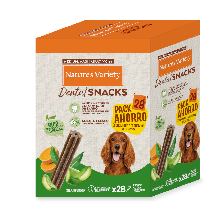 0.72 KG 28 barritas Nature's Variety Medium/Maxi Adult Dental Snacks para perros