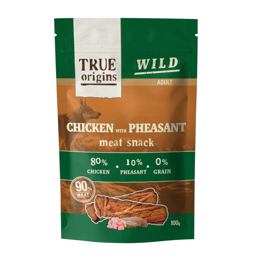 0.1 KG True Origins Tiras Wild Adult Frango e Faisão para cães
