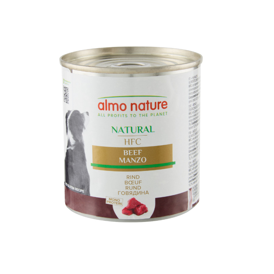 12 latas x 280 g Almo Nature HFC boi lata para cães Pack poupança!