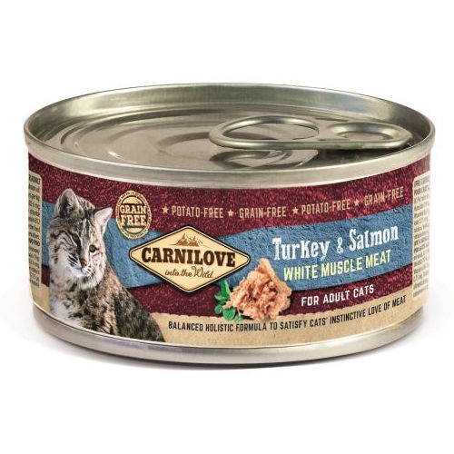0.1 KG Carnilove Adulto Peru e Salmão lata para gatos