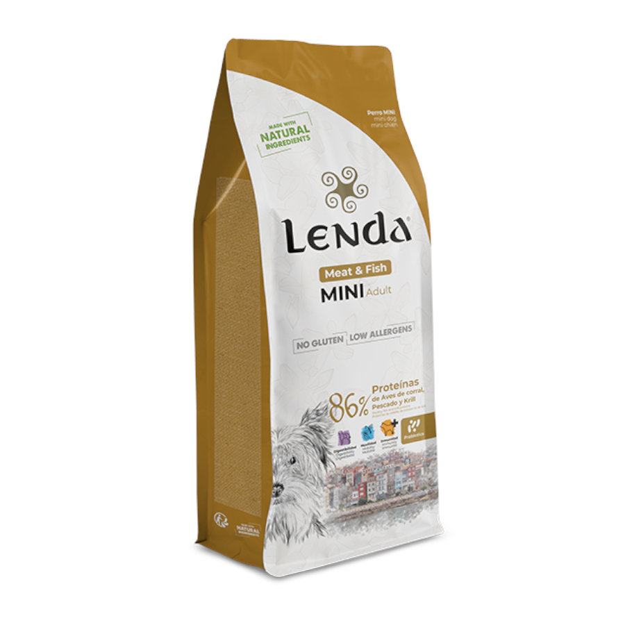 2 kg Lenda Original Mini Adult Meat & Fish ração para cães