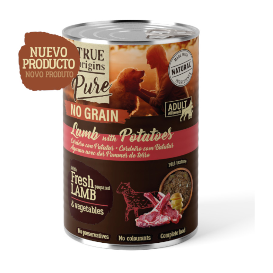 24 latas x 400 g True Origins Pure Adulto Cordeiro lata para Cães Pack poupança!