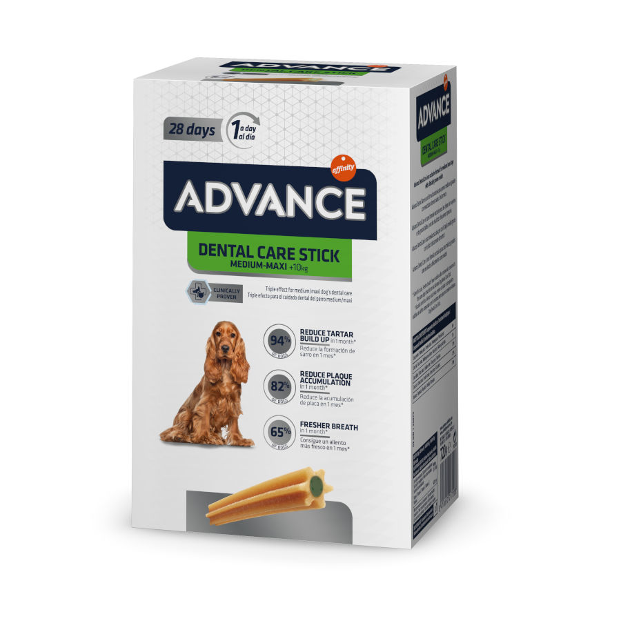 56 sticks Affinity Advance Snacks Dental Care Medium para cães Pack poupança!