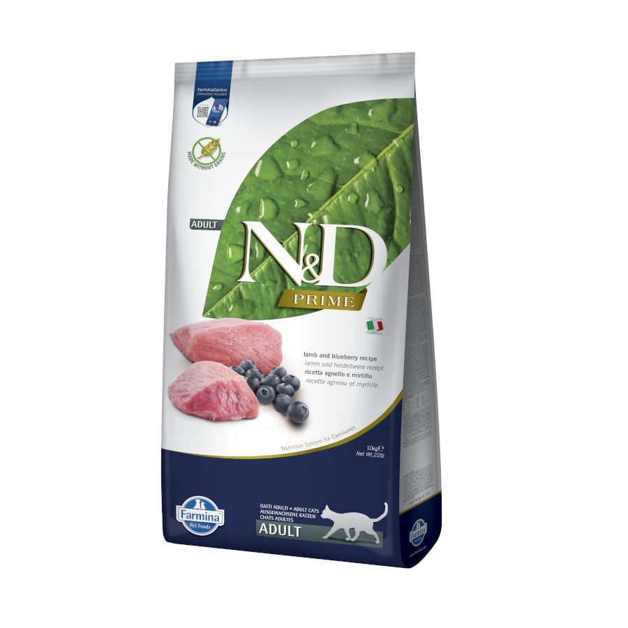 10 KG 10 kg Farmina N&D Prime Adult Pienso Cordero y Arándanos para gatos