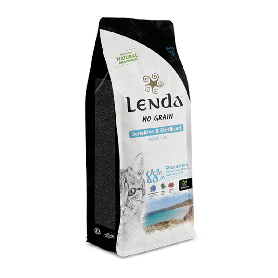 7 kg Lenda No Grain Sensitive & Sterilized Adult ração para gatos