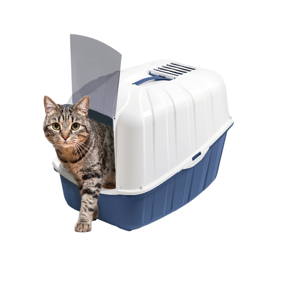 Nice Care Caixa de areia fechada Komoda azul para gatos